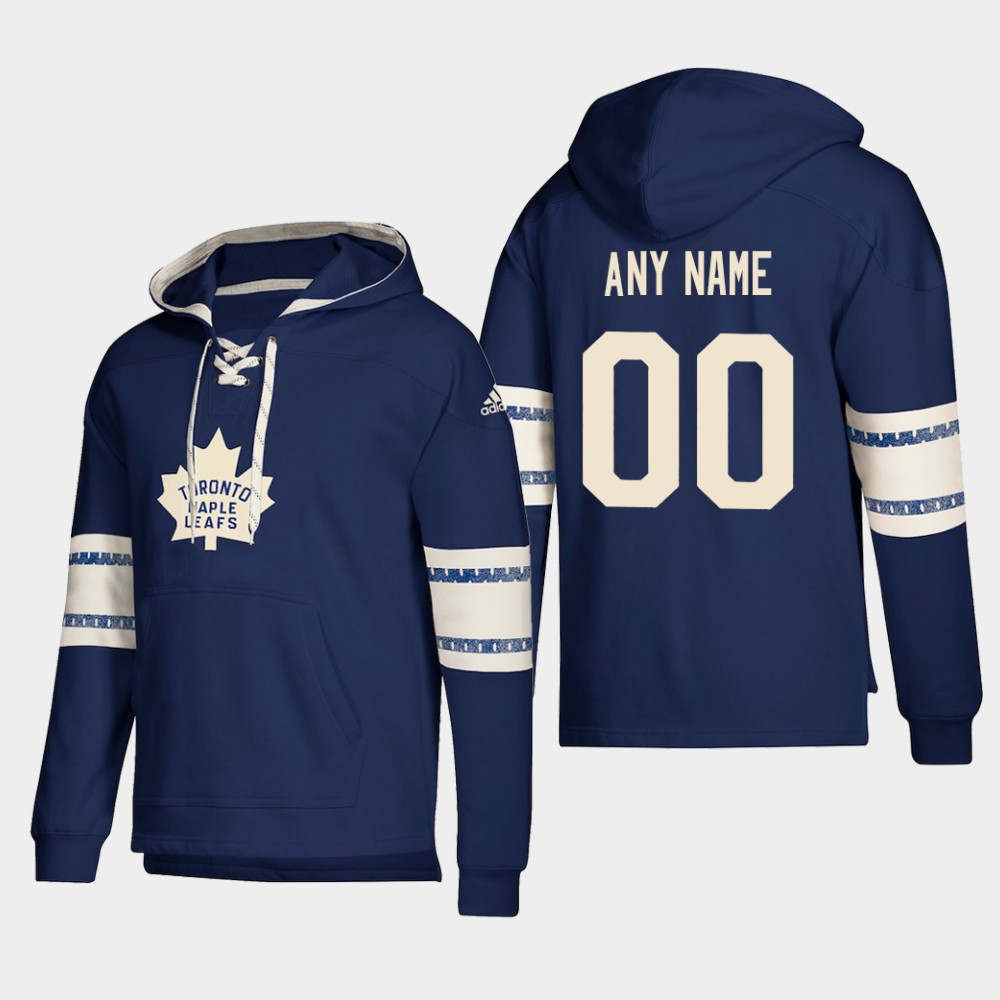Men NHL Toronto Maple Leafs Custom Pullover Hoodie Blue jerseys